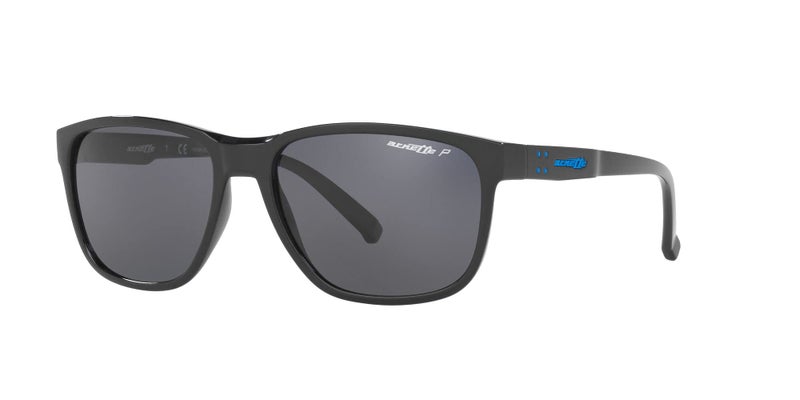 ARNETTE Unisex Sunglasses Shiny Black Frame, Polarized Dark Grey Lenses, 57MM - Image 2